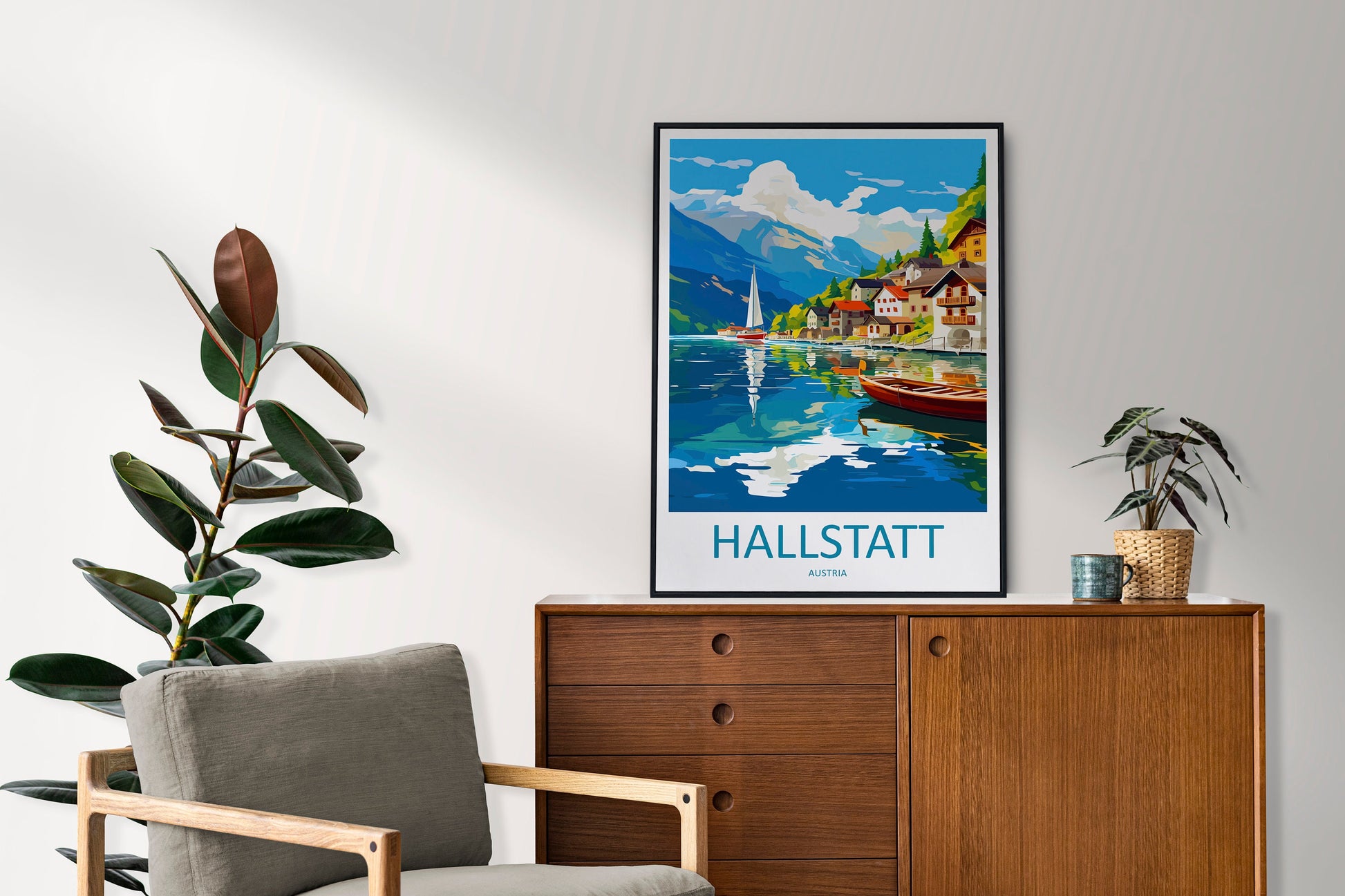 Hallstatt Lake Print Hallstatt Home Decor Art Print Austria Wall Art Alpine Mountain Gift Wall Hanging Hallstatt Scenery Poster Austria Art