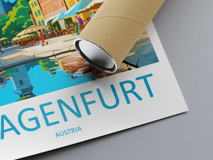 Klagenfurt Travel Print Wall Art Klagenfurt Wall Hanging Home Décor Klagenfurt Gift Art Lovers Austria Art Lover Gift Klagenfurt