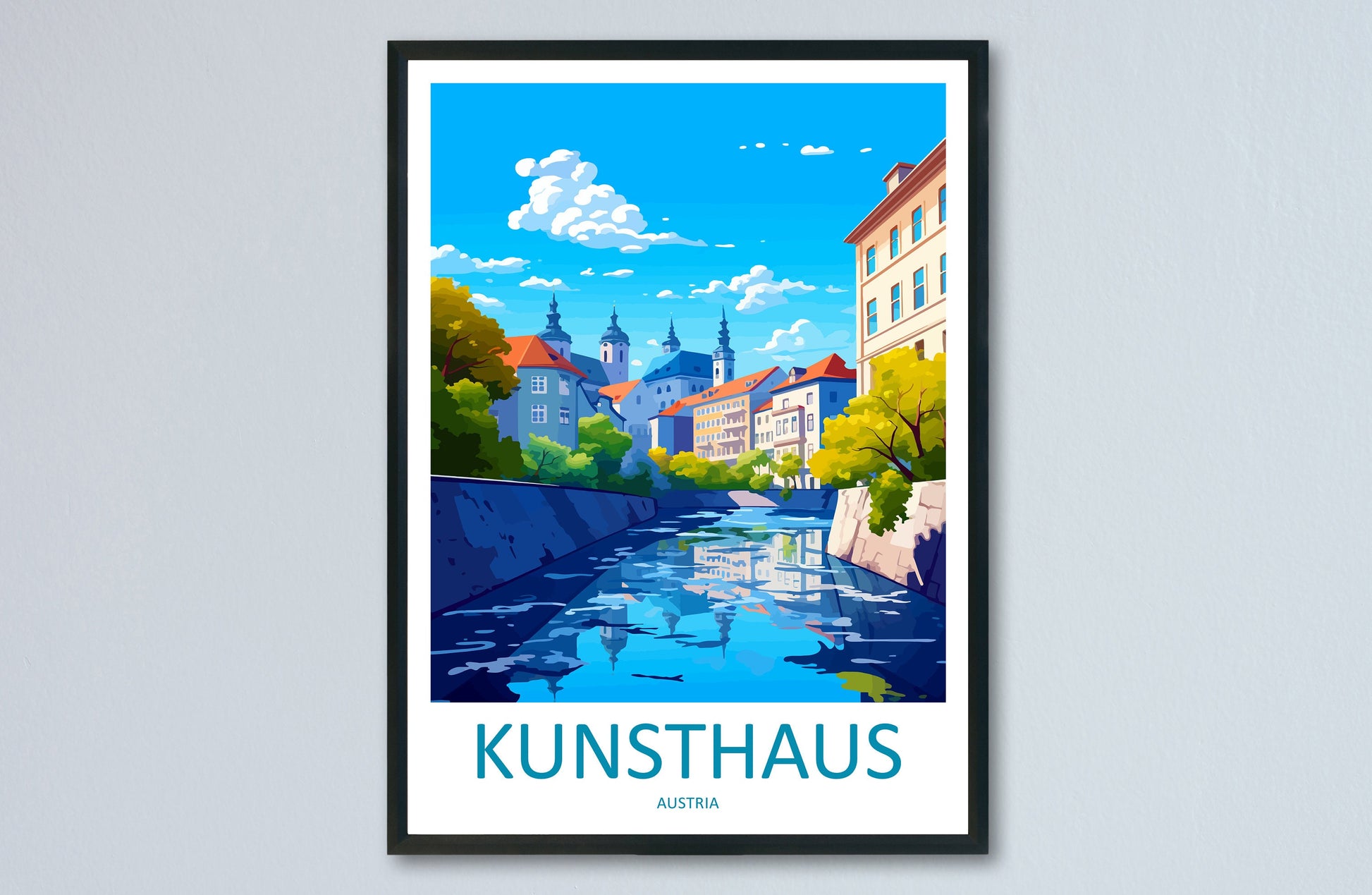 Kunsthaus Travel Print Wall Art Kunsthaus Wall Hanging Home Décor Kunsthaus Gift Art Lovers Austria Art Lover Gift Travel Poster