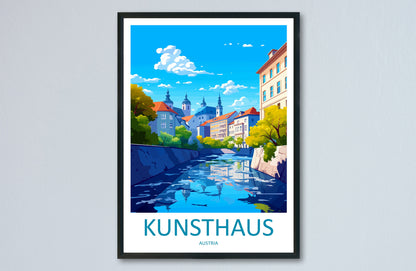 Kunsthaus Travel Print Wall Art Kunsthaus Wall Hanging Home Décor Kunsthaus Gift Art Lovers Austria Art Lover Gift Travel Poster