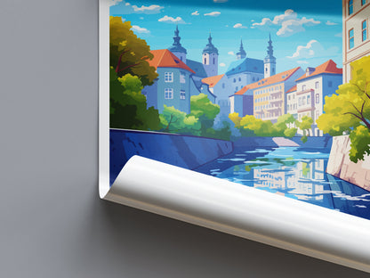 Kunsthaus Travel Print Wall Art Kunsthaus Wall Hanging Home Décor Kunsthaus Gift Art Lovers Austria Art Lover Gift Travel Poster