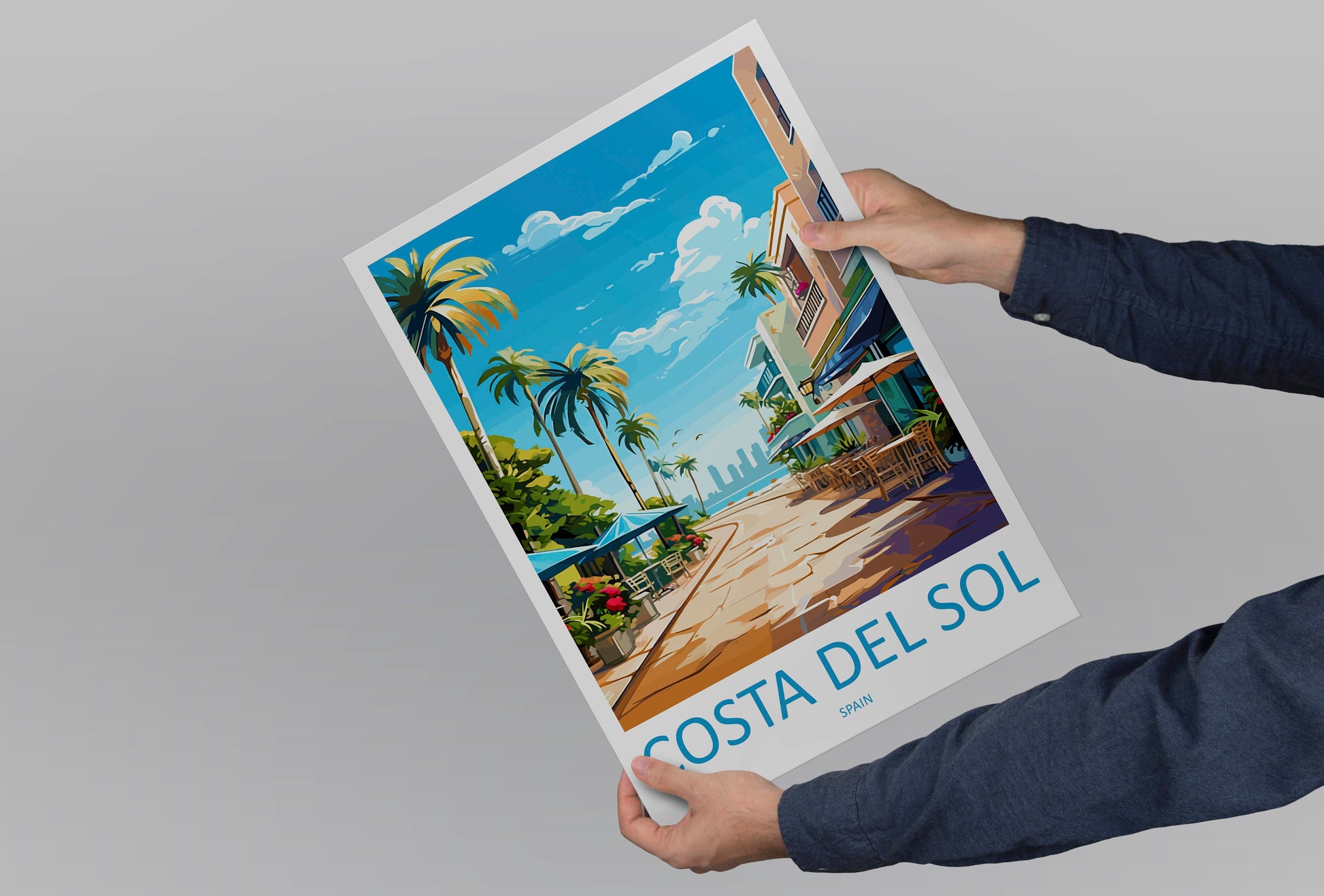 Costa Del Sol Travel Print Wall Art Costa Del Sol Wall Hanging Home Décor Costa Del Sol Gift Art Lovers Spain Art Lover Gift Art Print