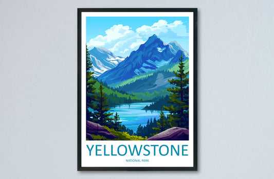 Yellowstone National Park Travel Print Wall Art Yellowstone National Park Wall Hanging Home Décor Yellowstone National Park Art Gift Poster