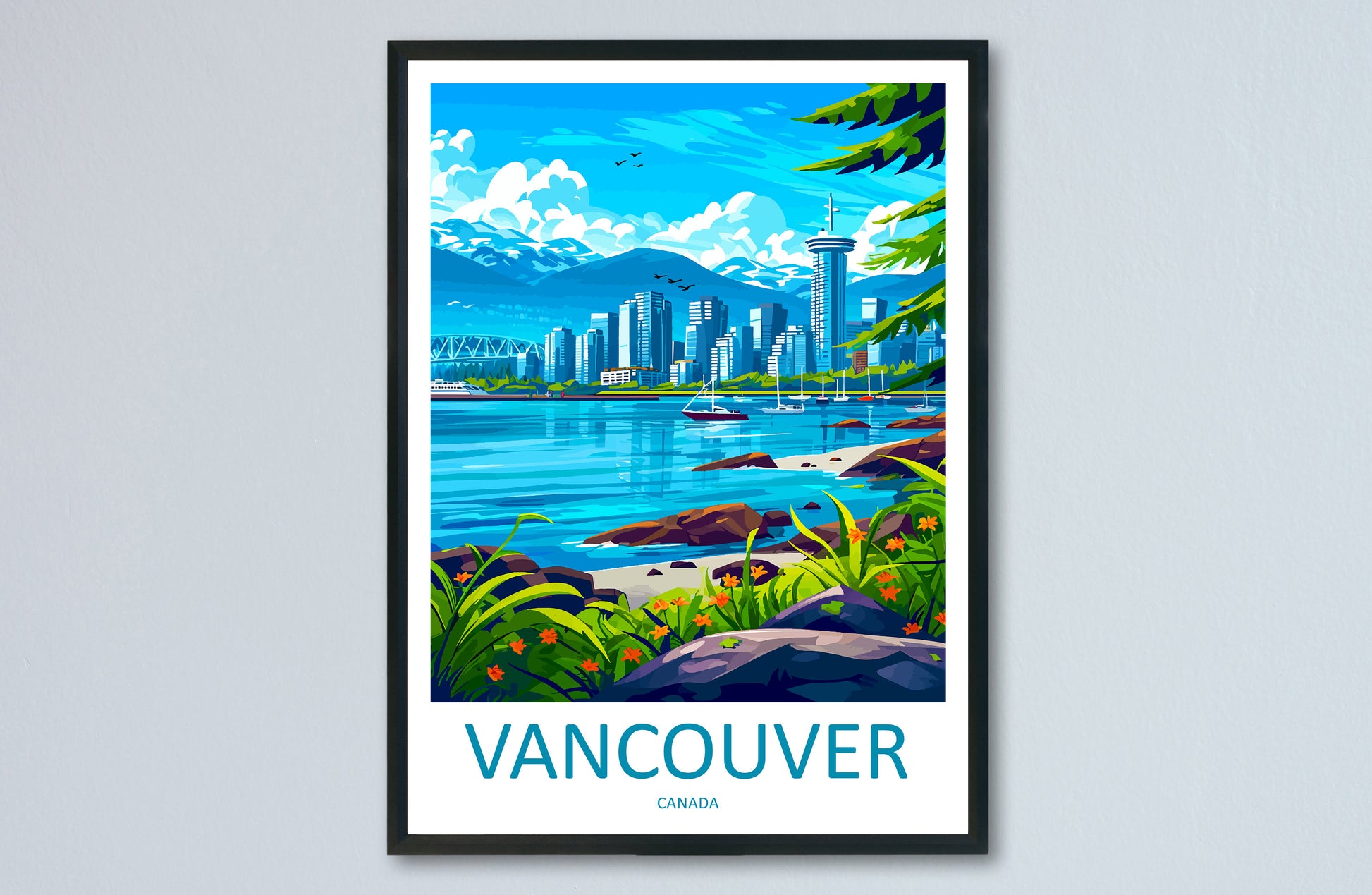 Vancouver Travel Print Wall Art Vancouver Wall Hanging Home Décor Vancouver Gift Art Lovers Canada Art Lover Gift Vancouver Gift