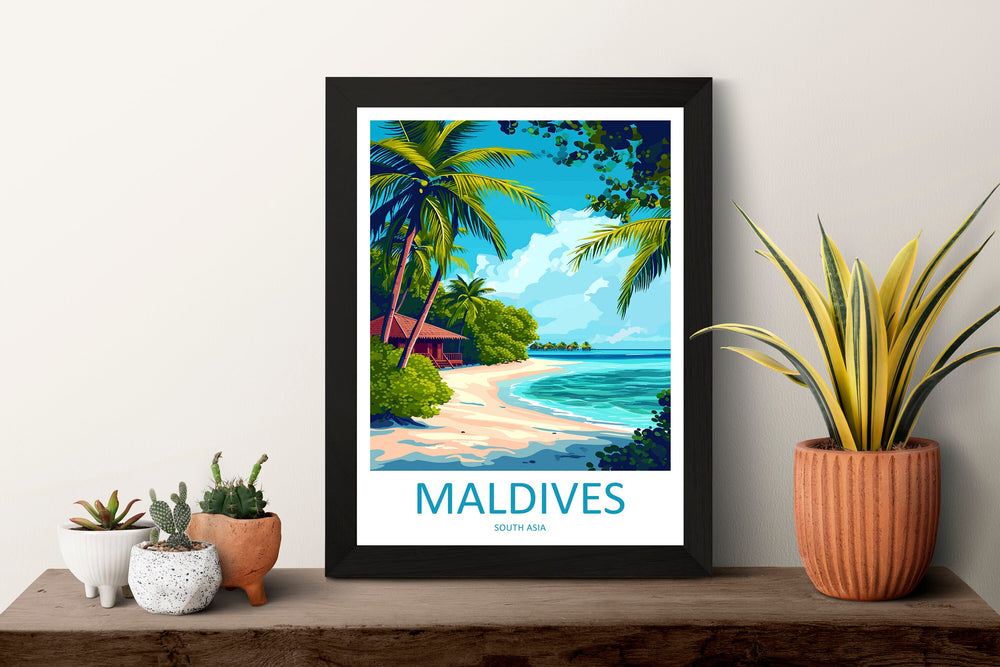 Maldives Travel Print Wall Art Maldives Wall Hanging Home Décor Maldives Gift Art Lovers Wall Art South Aisa Travel Print
