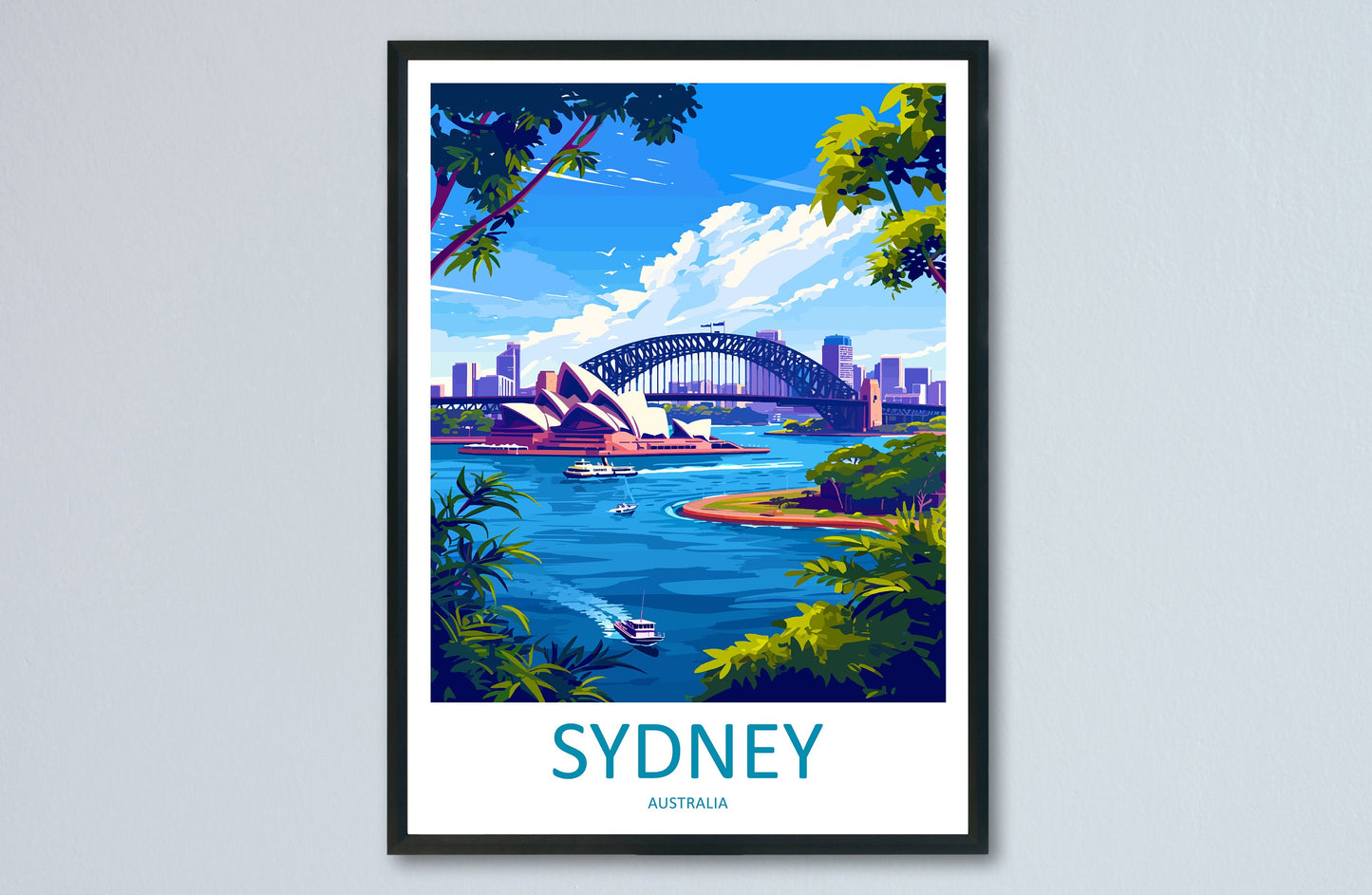 Sydney Opera House Travel Print Wall Art Sydney Wall Hanging Home Décor Sydney Gift Art Lovers Wall Art Australia Travel Print Opera House