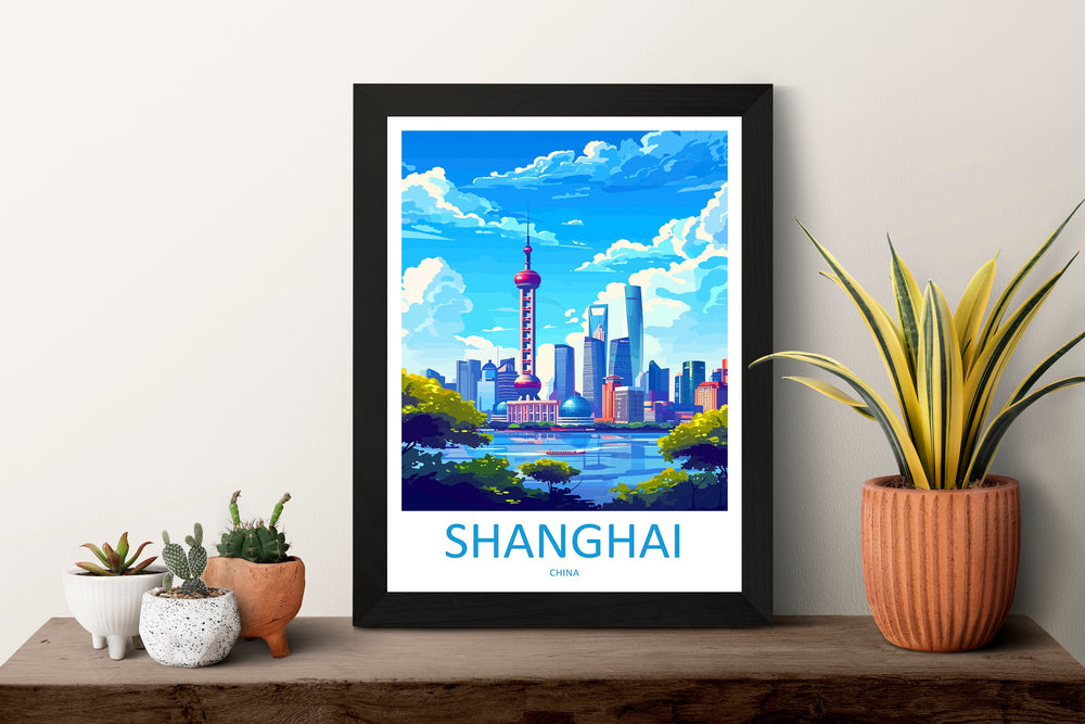 Shanghai Travel Print Wall Art Shanghai Wall Hanging Home Décor Gift Shanghai Art Lovers China Shanghai Art Gift Lover Print