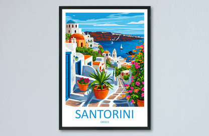 Santorini Travel Print Wall Art Santorini Greece Wall Hanging Home Decoration Santorini Gift Art Lovers Wall Art Print Santorini Greek Print