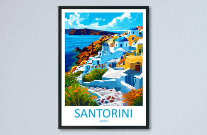 Santorini Travel Print Wall Art Santorini Greece Wall Hanging Home Decoration Santorini Gift Art Lovers Wall Art Print Santorini Greek Print