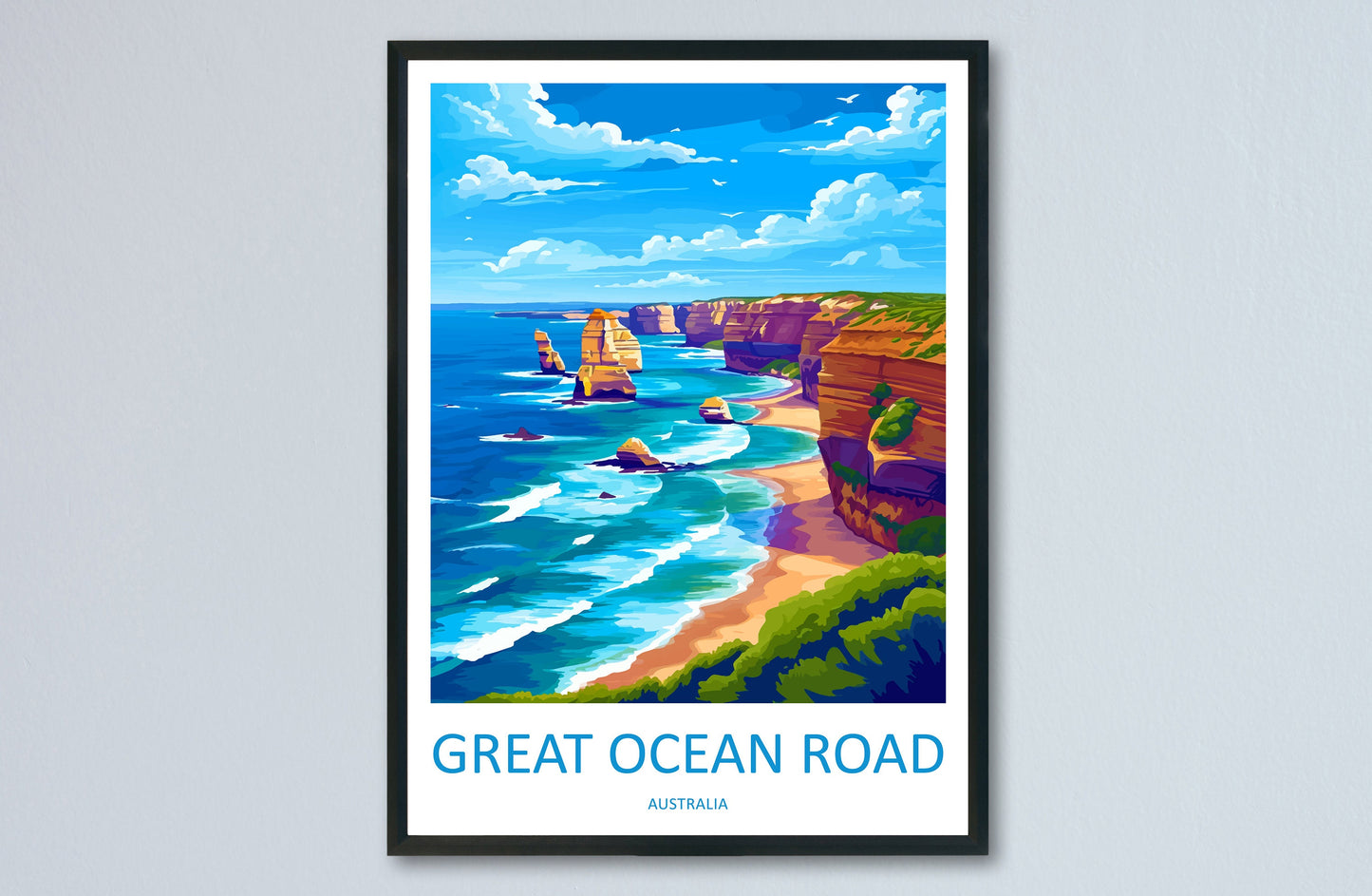 Great Ocean Road Travel Print Wall Art Ocean Road Wall Hanging Home Décor Great Ocean Road Gift Art Lovers Wall Art Australia Travel Print