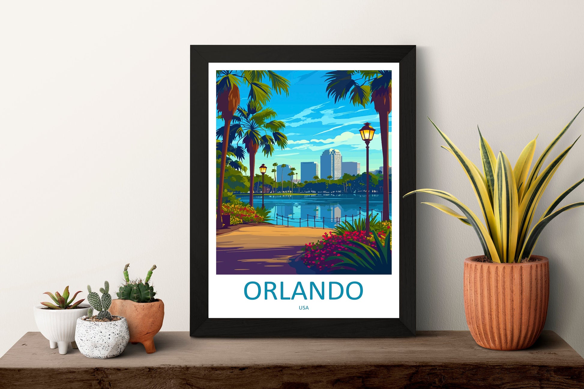 Orlando Travel Print Wall Art Orlando Wall Hanging Home Décor Orlando Gift Art Lovers Gift Beach Florida Orlando Print For Florida City