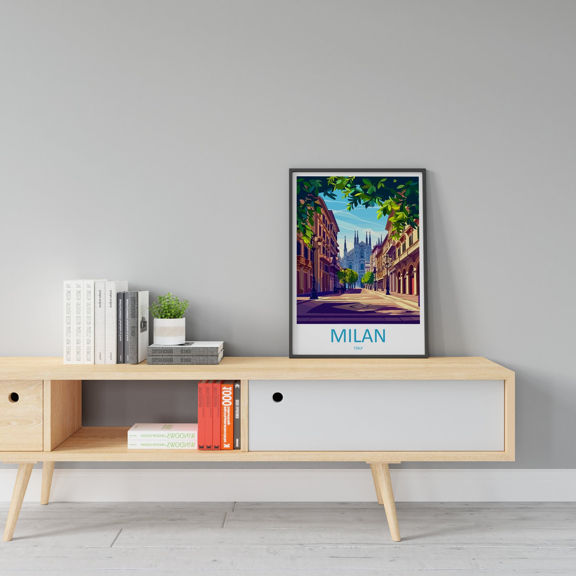 Milan Travel Print Wall Art Milan Wall Hanging Home Décor Milan Gift Art Lovers Spain Art Lover Gift Milan Wall Décor Ibiza Spain Print
