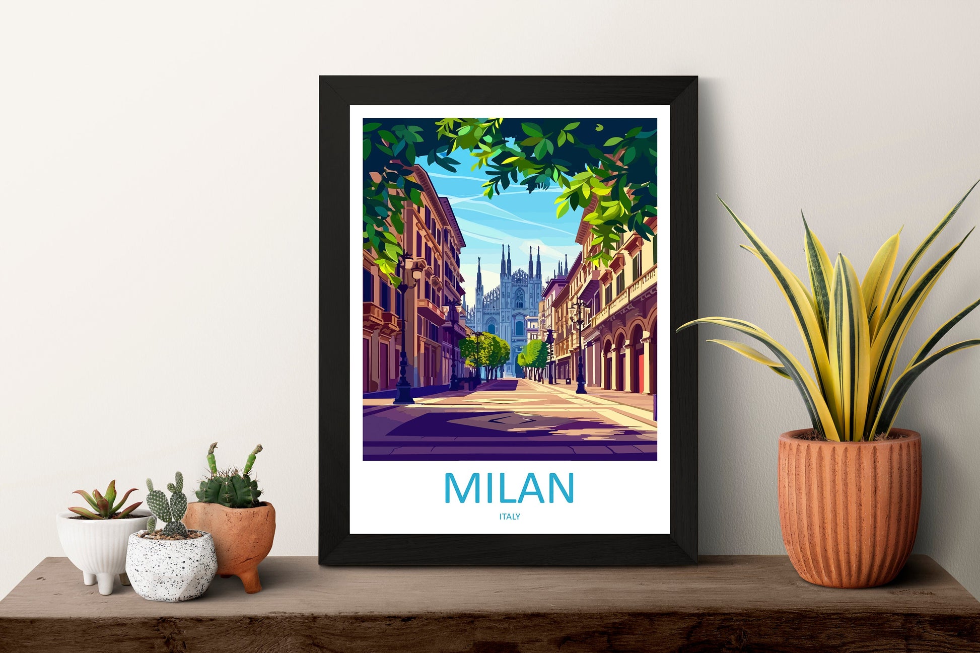 Milan Travel Print Wall Art Milan Wall Hanging Home Décor Milan Gift Art Lovers Spain Art Lover Gift Milan Wall Décor Ibiza Spain Print