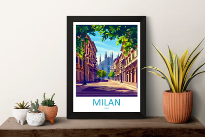 Milan Travel Print Wall Art Milan Wall Hanging Home Décor Milan Gift Art Lovers Spain Art Lover Gift Milan Wall Décor Ibiza Spain Print
