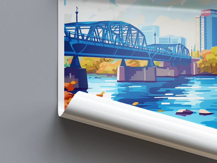 Grand Rapids Travel Print Wall Art Grand Rapids Wall Hanging Home Décor Grand Rapids Gift Art Lovers Michigan Art Lover Gift