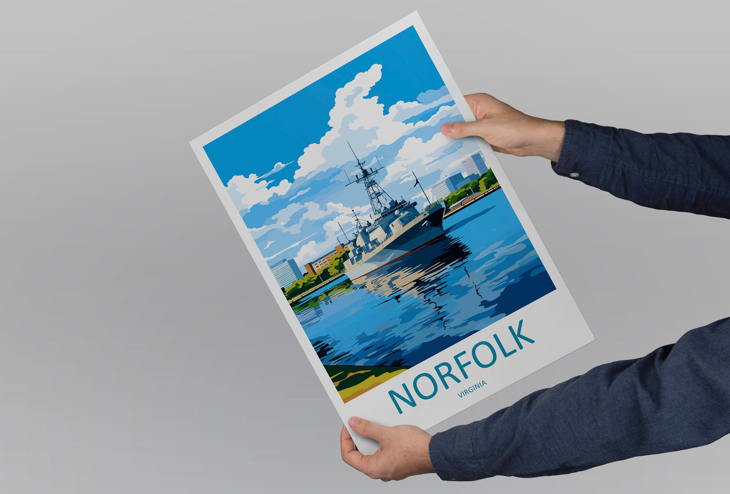 Norfolk Travel Print Wall Art Norfolk Wall Hanging Home Décor Norfolk Gift Art Lovers Virginia Art Lover Gift