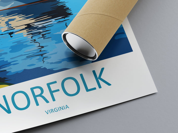 Norfolk Travel Print Wall Art Norfolk Wall Hanging Home Décor Norfolk Gift Art Lovers Virginia Art Lover Gift
