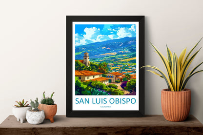 San Luis Obispo Travel Print Wall Art San Luis Obispo Wall Hanging Home Décor San Luis Obispo Gift Art Lovers California Art Lover Gift