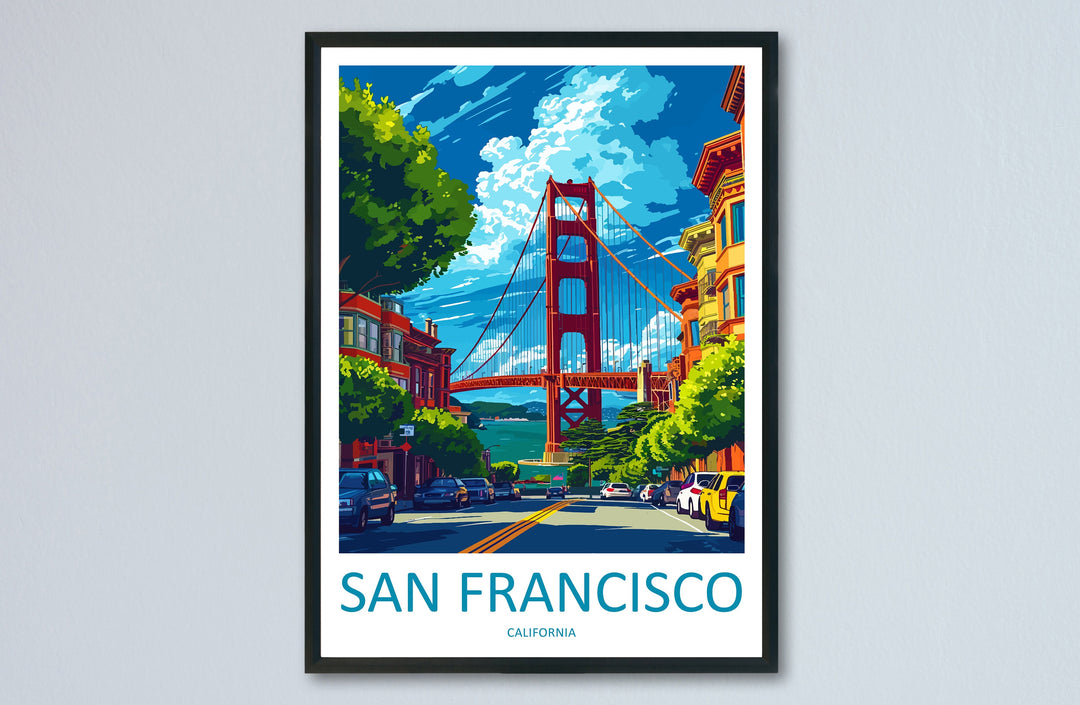 San Francisco Golden Gate Travel Print Wall Art San Francisco Wall Hanging Home Décor San Francisco Gift Art Lovers California Art Lover