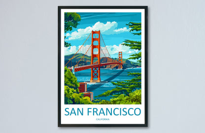 San Francisco Golden Gate Travel Print Wall Art San Francisco Wall Hanging Home Décor San Francisco Gift Art Lovers California Art Lover