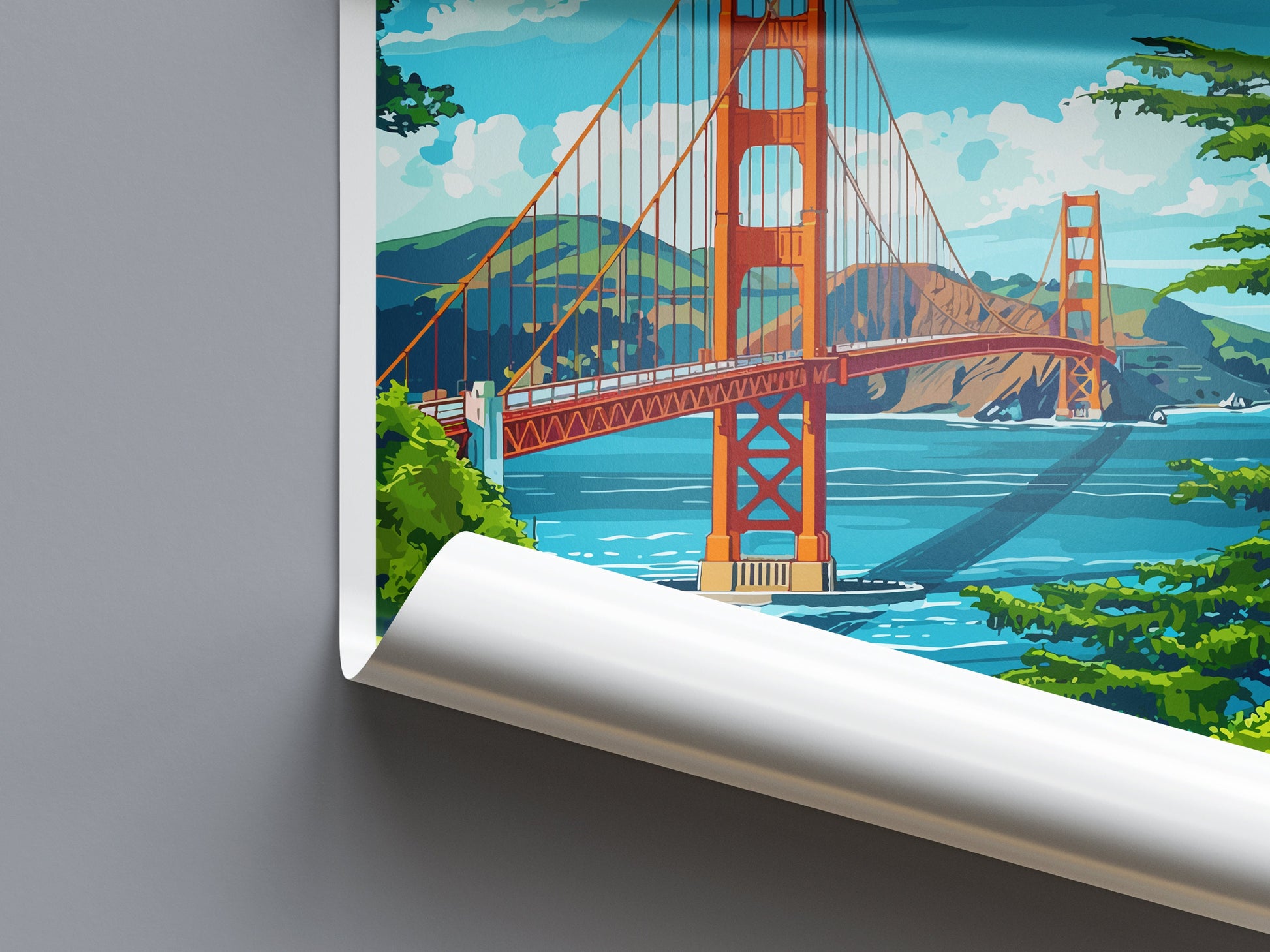 San Francisco Golden Gate Travel Print Wall Art San Francisco Wall Hanging Home Décor San Francisco Gift Art Lovers California Art Lover