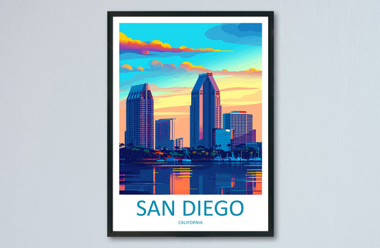 San Diego Travel Print Wall Art San Diego Wall Hanging Home Décor San Diego Gift Art Lovers California Art Lover Gift San Diego Poster
