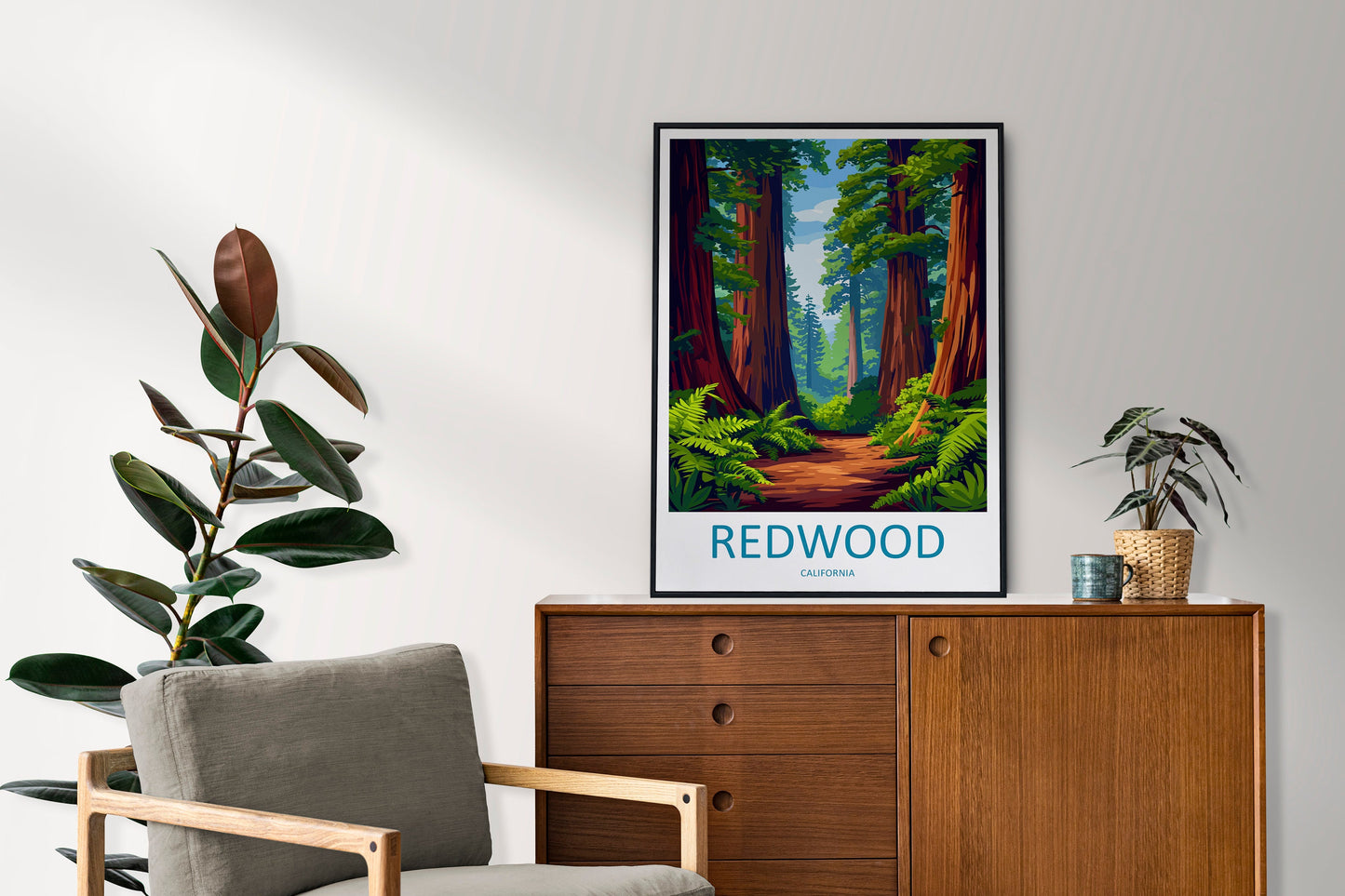 Redwood National Park Travel Print Wall Art Redwood Wall Hanging Home Décor Redwood Gift Art Lovers California Art Lover Gift