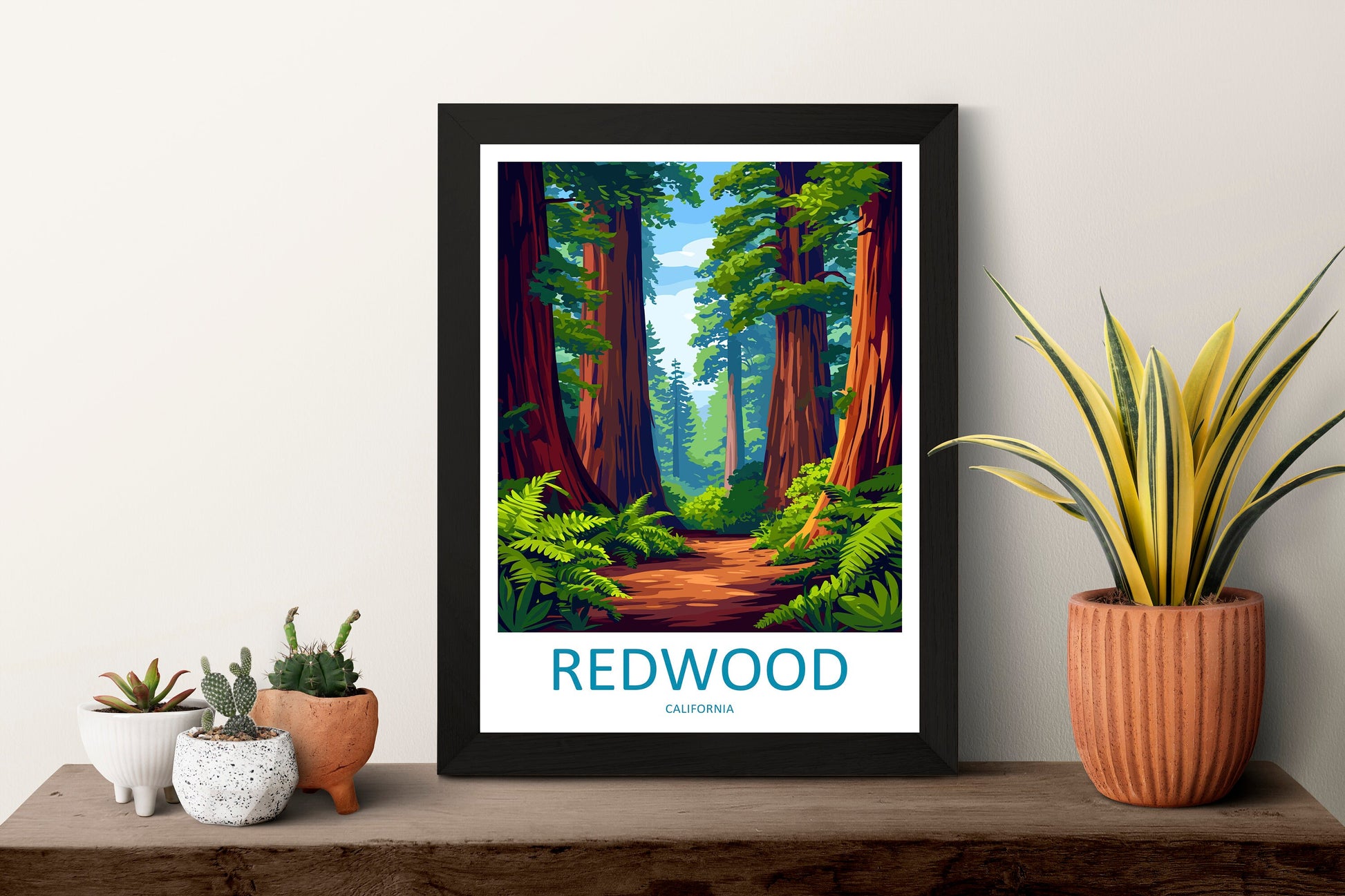 Redwood National Park Travel Print Wall Art Redwood Wall Hanging Home Décor Redwood Gift Art Lovers California Art Lover Gift