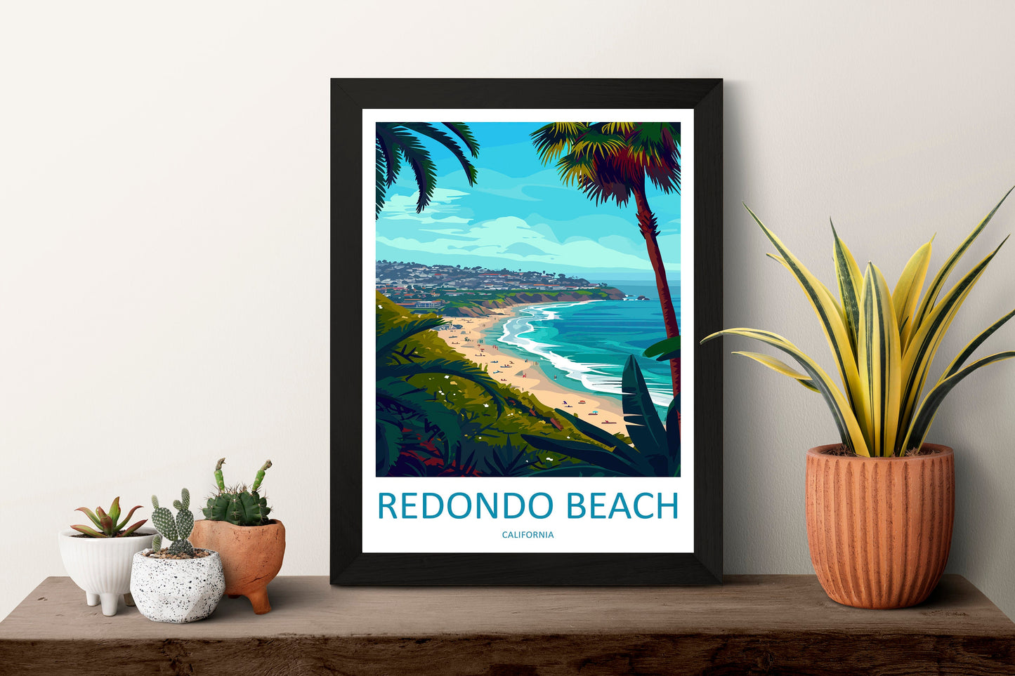 Redondo Beach Travel Print Wall Art Redondo Beach Wall Hanging Home Décor Redondo Beach Gift Art Lovers California Art Lover Gift