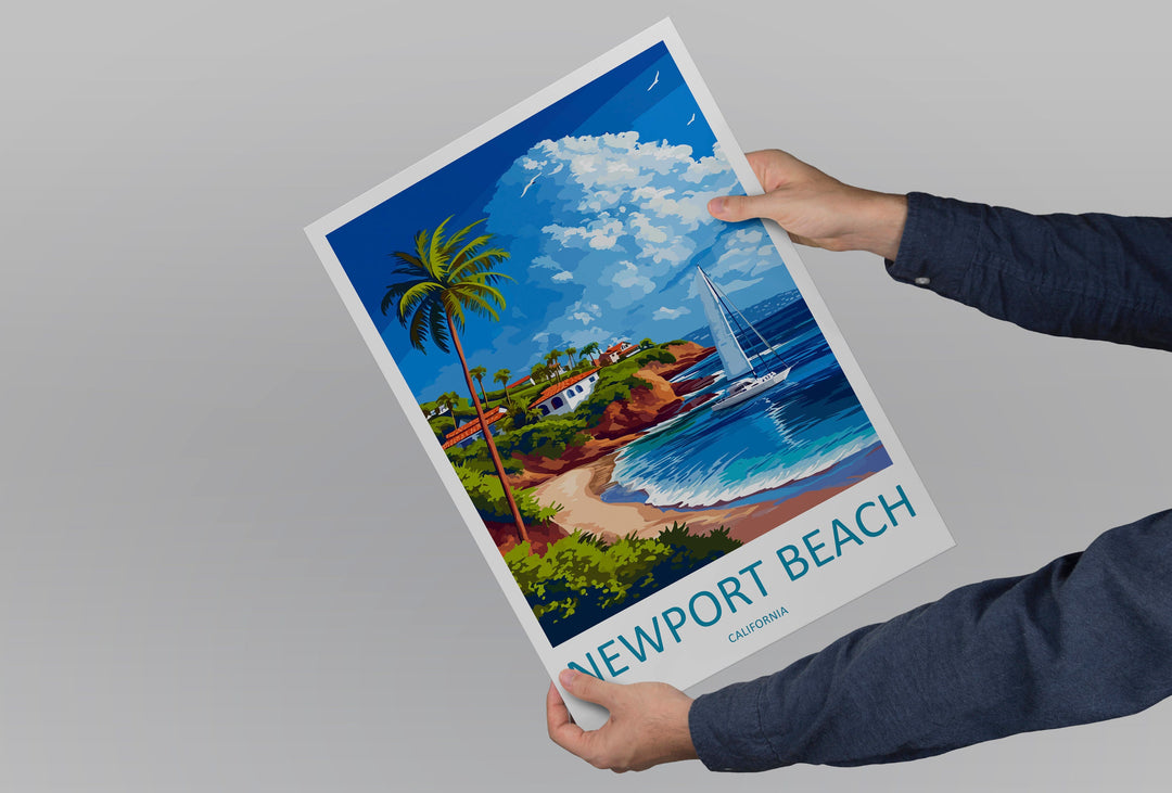 Newport Beach Travel Print Wall Art Newport Beach Wall Hanging Home Décor Newport Beach Gift Art Lovers California Art Lover Gift