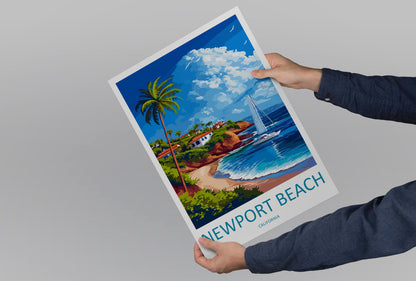 Newport Beach Travel Print Wall Art Newport Beach Wall Hanging Home Décor Newport Beach Gift Art Lovers California Art Lover Gift