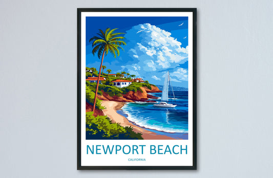 Newport Beach Travel Print Wall Art Newport Beach Wall Hanging Home Décor Newport Beach Gift Art Lovers California Art Lover Gift
