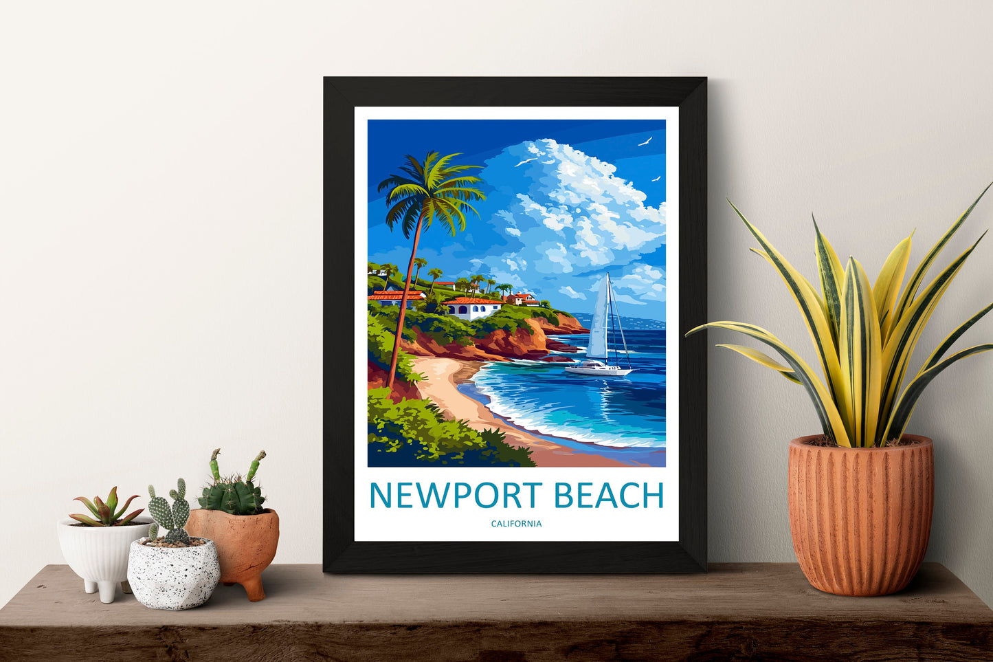Newport Beach Travel Print Wall Art Newport Beach Wall Hanging Home Décor Newport Beach Gift Art Lovers California Art Lover Gift