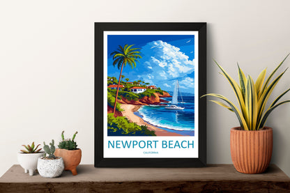 Newport Beach Travel Print Wall Art Newport Beach Wall Hanging Home Décor Newport Beach Gift Art Lovers California Art Lover Gift