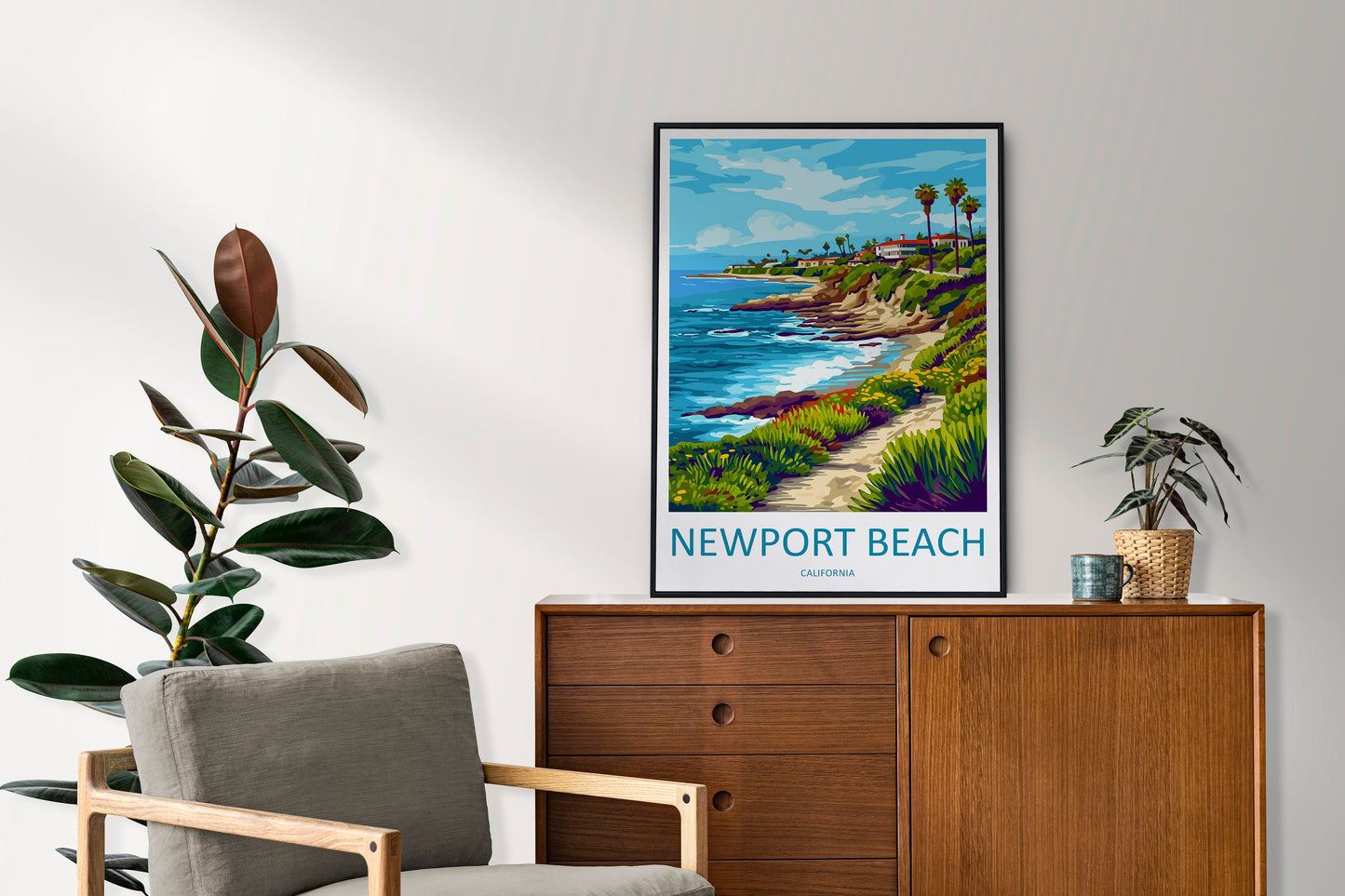 Newport Beach Travel Print Wall Art Newport Beach Wall Hanging Home Décor Newport Beach Gift Art Lovers California Art Lover Gift