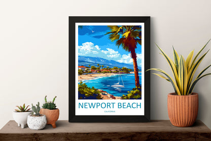 Newport Beach Travel Print Wall Art Newport Beach Wall Hanging Home Décor Newport Beach Gift Art Lovers California Art Lover Gift