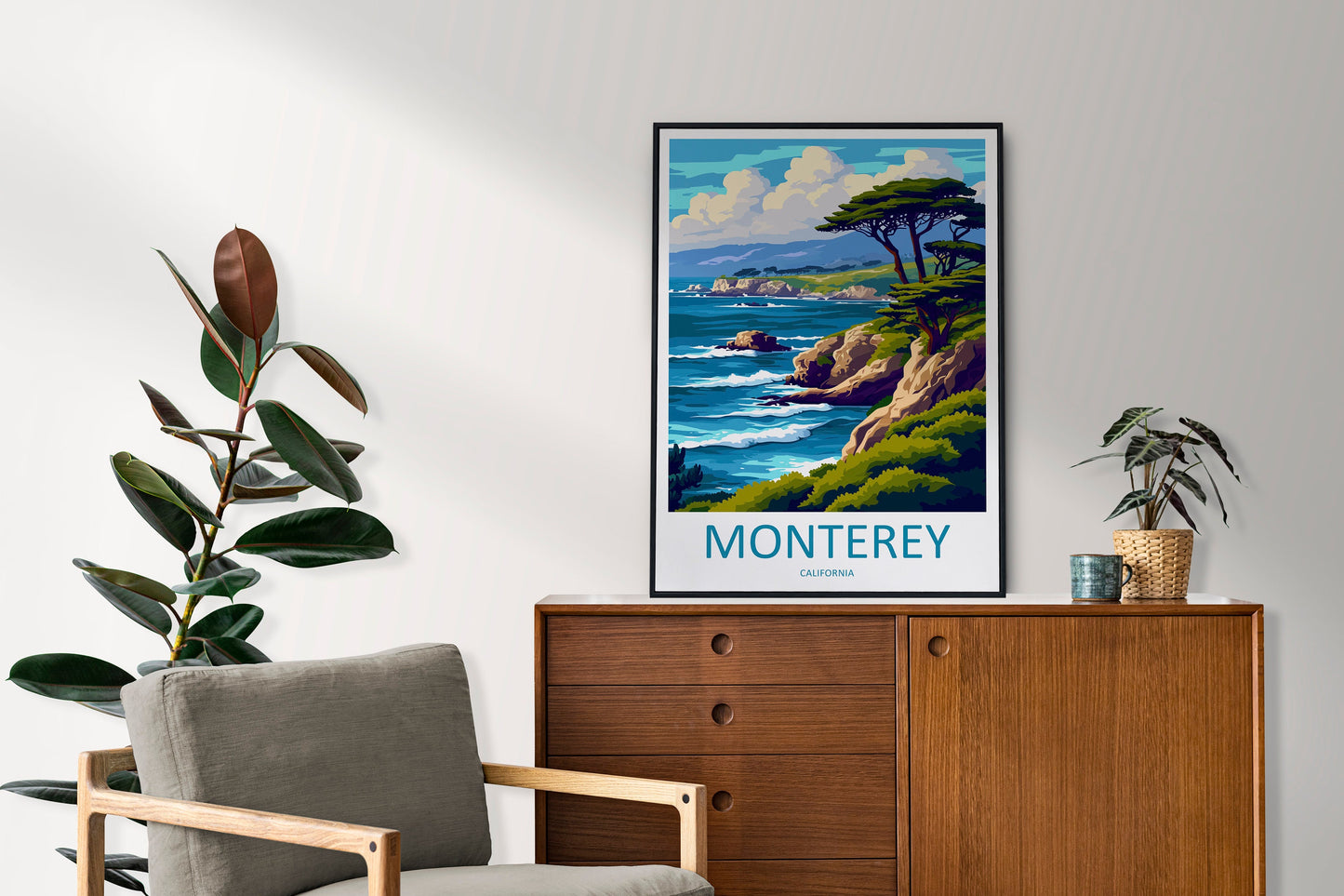 Monterey Bay Travel Print Wall Art Monterey Bay Wall Hanging Home Décor Monterey Bay Gift Art Lovers California Art Lover Gift Monterey Bay