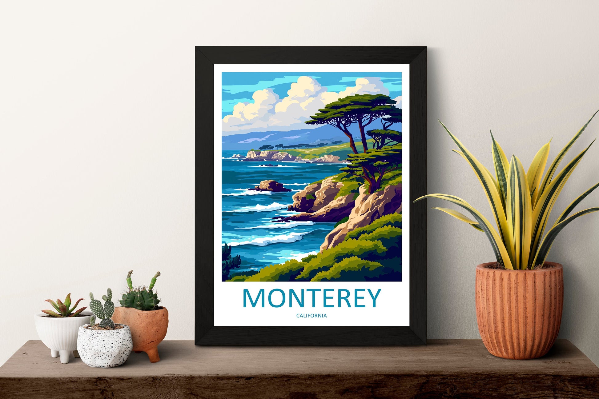 Monterey Bay Travel Print Wall Art Monterey Bay Wall Hanging Home Décor Monterey Bay Gift Art Lovers California Art Lover Gift Monterey Bay
