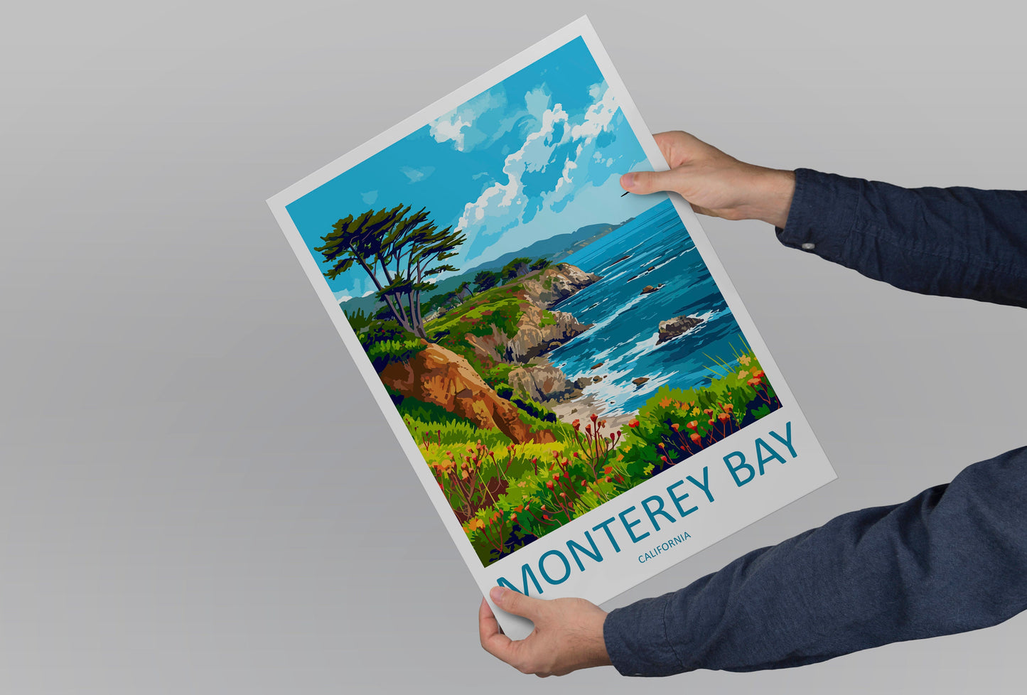 Monterey Bay Travel Print Wall Art Monterey Bay Wall Hanging Home Décor Monterey Bay Gift Art Lovers California Art Lover Gift Monterey Bay