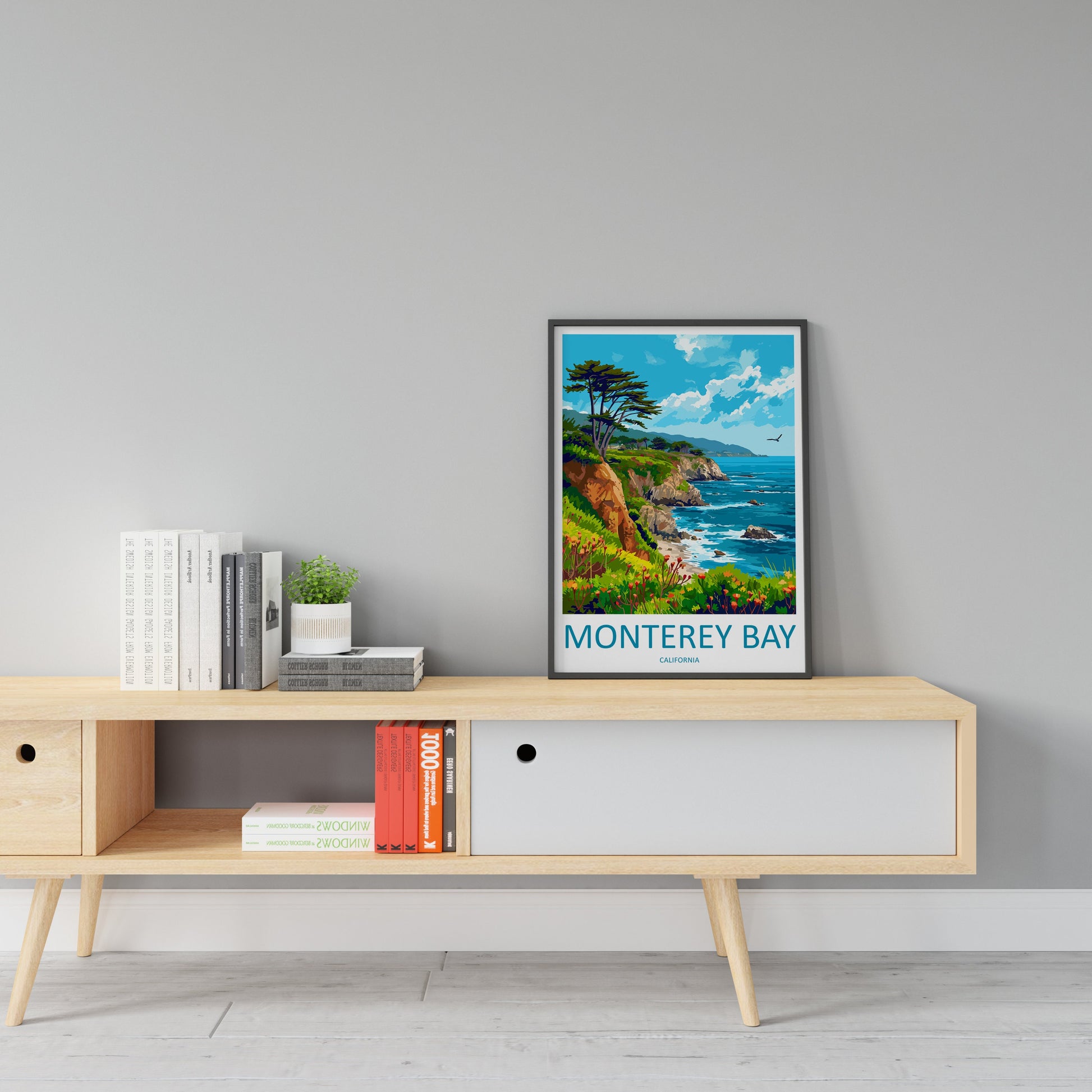 Monterey Bay Travel Print Wall Art Monterey Bay Wall Hanging Home Décor Monterey Bay Gift Art Lovers California Art Lover Gift Monterey Bay