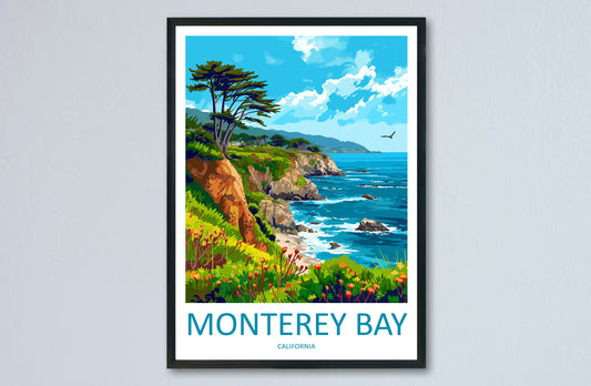 Monterey Bay Travel Print Wall Art Monterey Bay Wall Hanging Home Décor Monterey Bay Gift Art Lovers California Art Lover Gift Monterey Bay