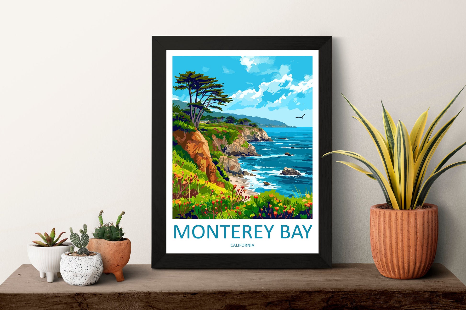 Monterey Bay Travel Print Wall Art Monterey Bay Wall Hanging Home Décor Monterey Bay Gift Art Lovers California Art Lover Gift Monterey Bay