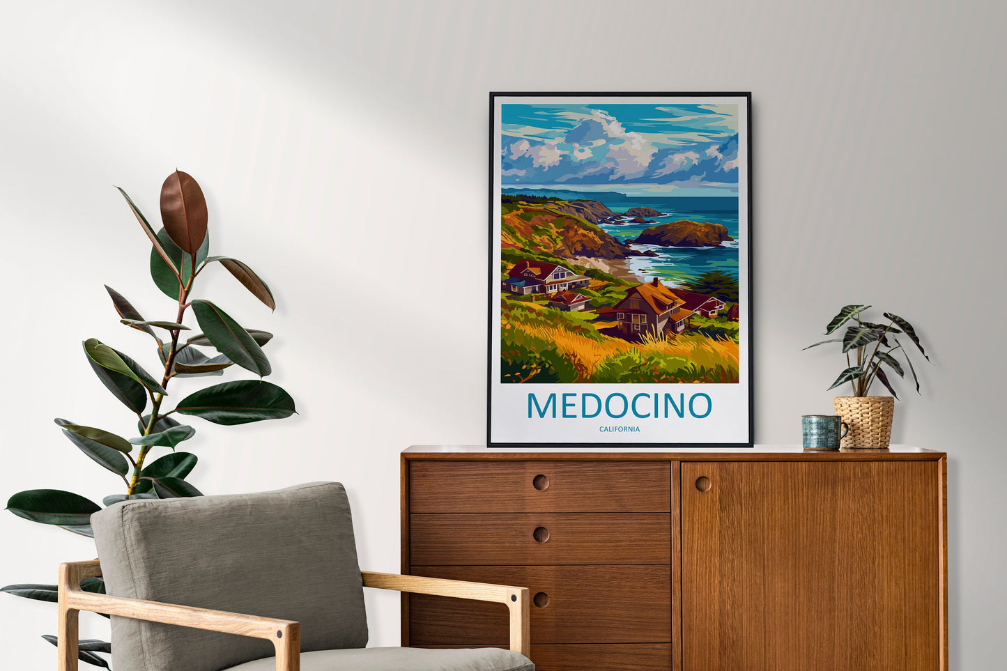 Mendocino Travel Print Wall Art Mendocino Wall Hanging Home Décor Mendocino Gift Art Lovers California Art Lover Gift Mendocino Art Print