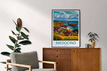 Mendocino Travel Print Wall Art Mendocino Wall Hanging Home Décor Mendocino Gift Art Lovers California Art Lover Gift Mendocino Art Print
