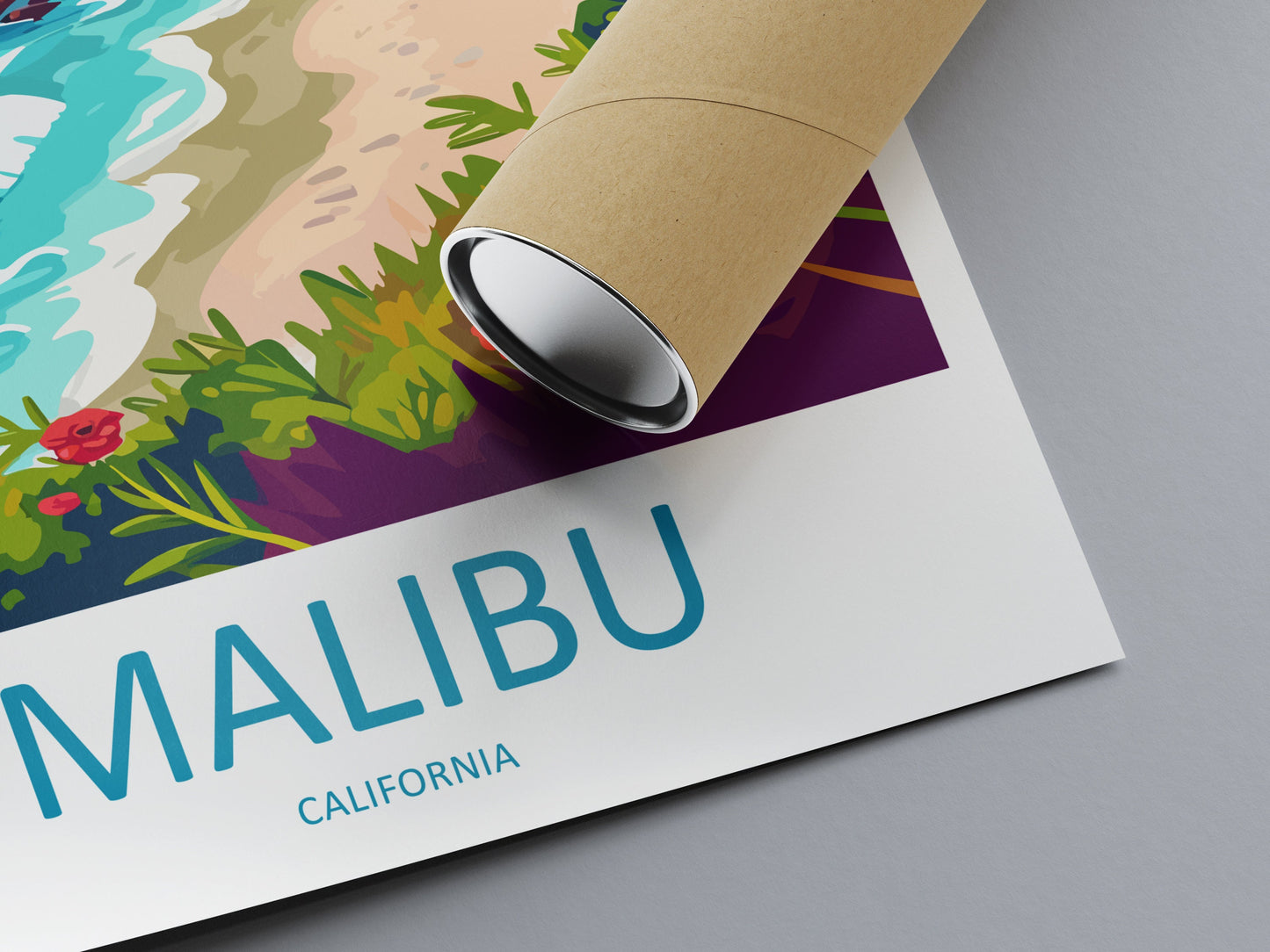 Malibu Travel Print Wall Art Malibu Wall Hanging Home Décor Malibu Gift Art Lovers California Art Lover Gift Malibu Decor