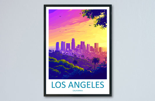Los Angeles Travel Print Wall Art Los Angeles Wall Hanging Home Décor Los Angeles Gift Art Lovers California Art Lover Gift Los Angeles Deco