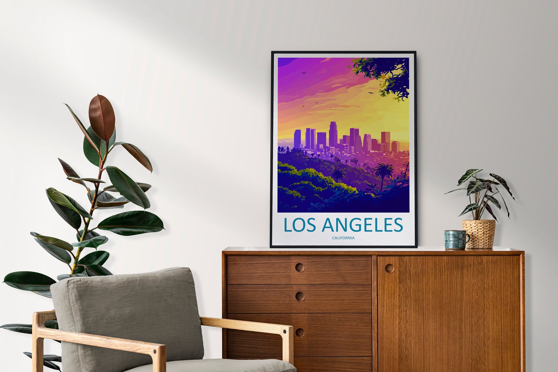 Los Angeles Travel Print Wall Art Los Angeles Wall Hanging Home Décor Los Angeles Gift Art Lovers California Art Lover Gift Los Angeles Deco