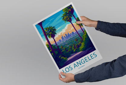 Los Angeles Travel Print Wall Art Los Angeles Wall Hanging Home Décor Los Angeles Gift Art Lovers California Art Lover Gift Los Angeles Deco
