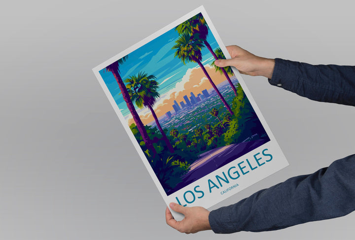 Los Angeles Travel Print Wall Art Los Angeles Wall Hanging Home Décor Los Angeles Gift Art Lovers California Art Lover Gift Los Angeles Deco