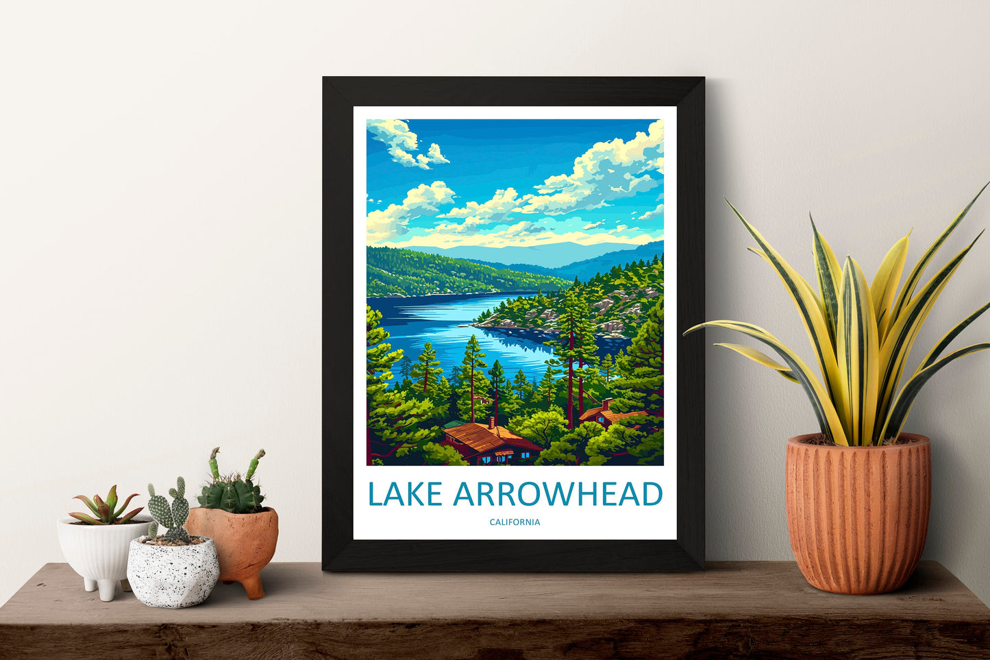 Lake Arrowhead Travel Print Wall Art Lake Arrowhead Wall Hanging Home Décor Lake Arrowhead Gift Art Lovers California Art Lover Gift